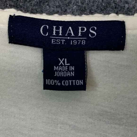 Chaps NWT Knit Top Women XL Ruffle Deep V-Neck Pullover Ivory 3/4 Sleeve - Picture 7 of 13